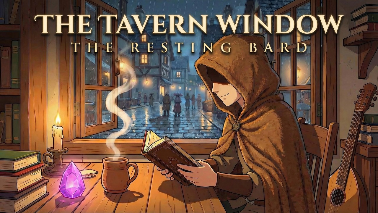 Relaxing Medieval Music for Focus & Reading 🌧️ The Rainy Tavern Window