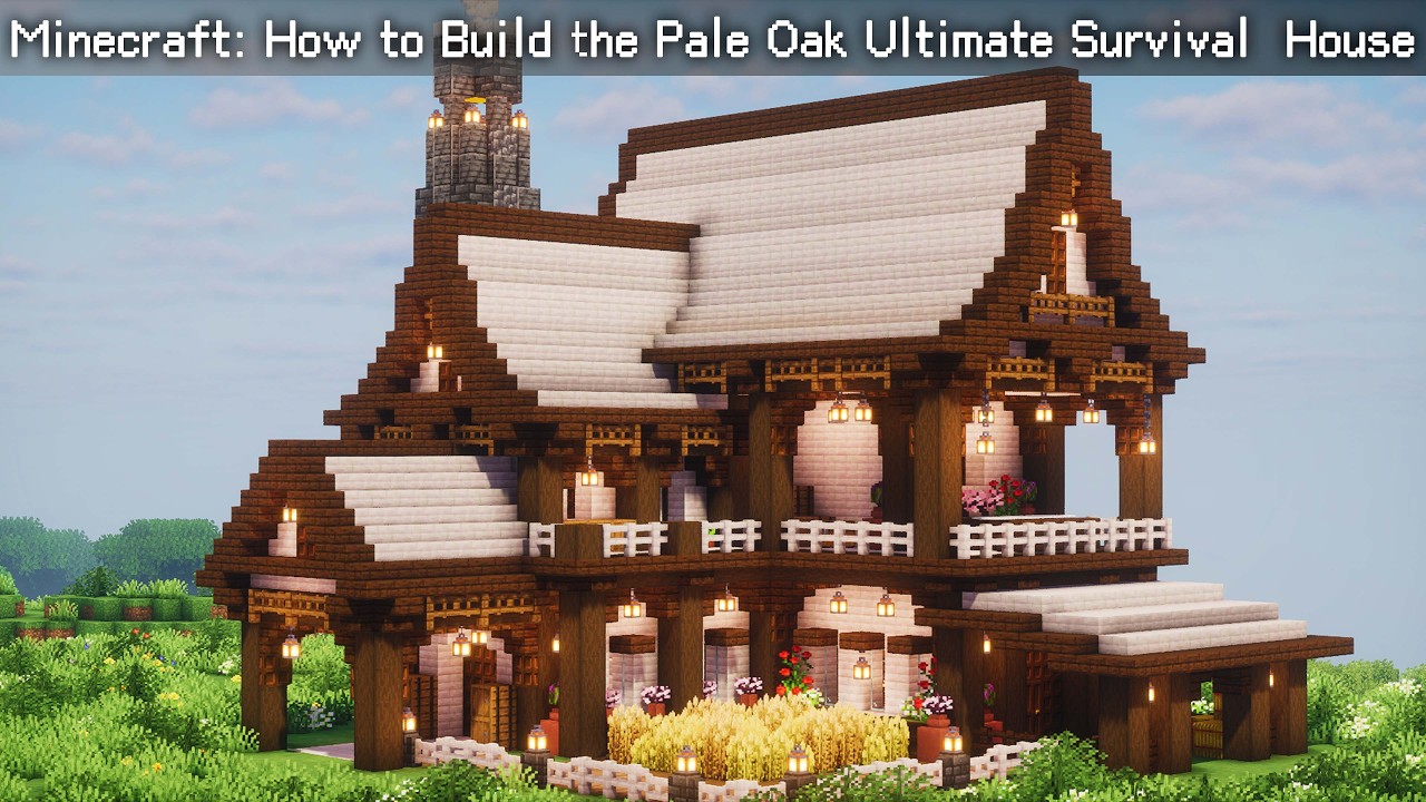 How to Build the Pale Oak Ultimate Survival  House + Interior in Minecraft【Tutorial】Pale Garden