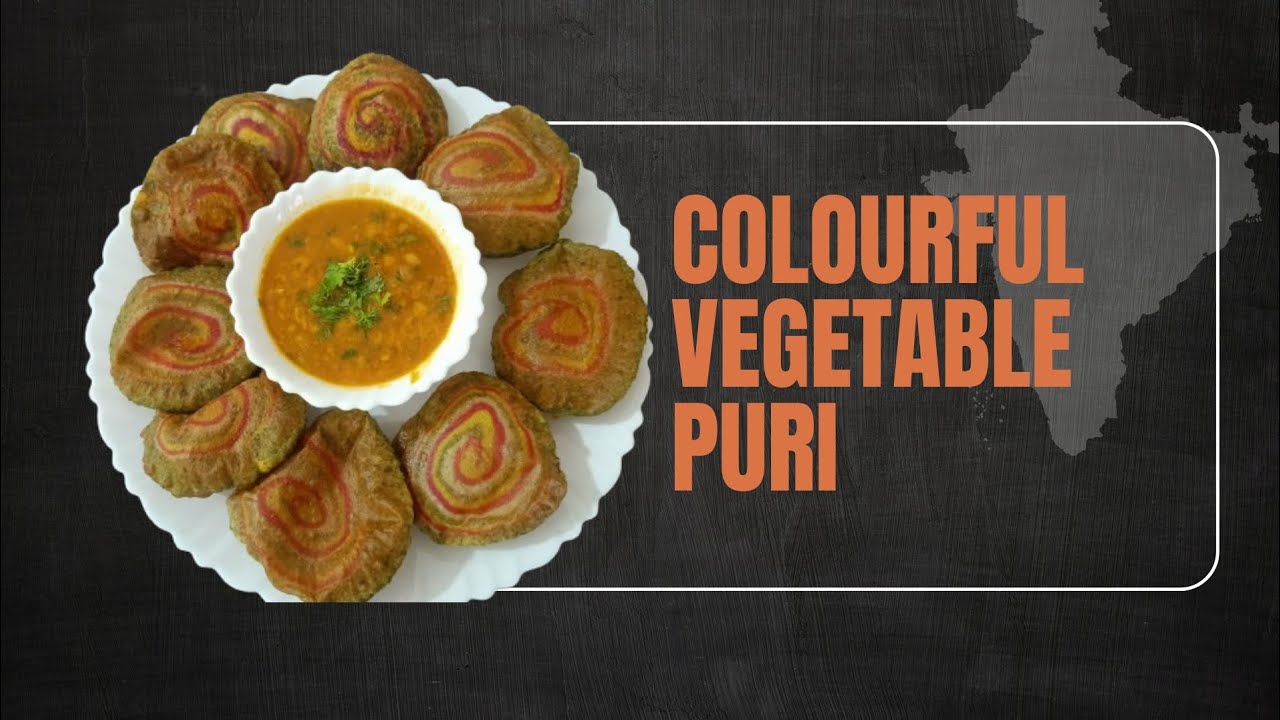 Recipe of colourful vegetable puri 🥬