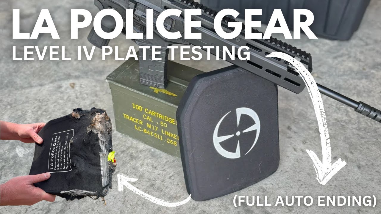 LA Police Gear Level IV Plate Test - Full Auto Ending!