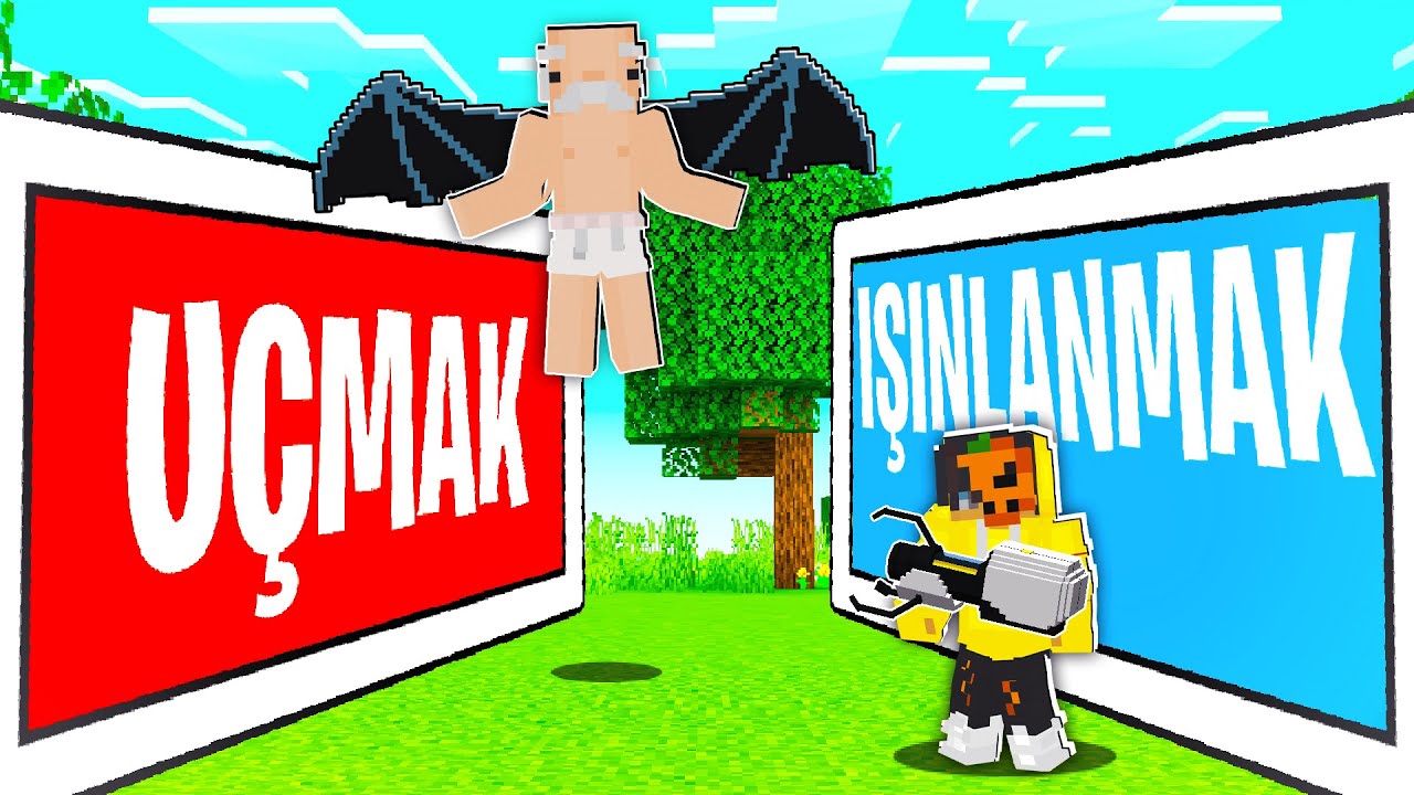 U&Ccedil;MAK MI? IŞINLANMAK MI? SE&Ccedil;İMİNİ YAP! - Minecraft