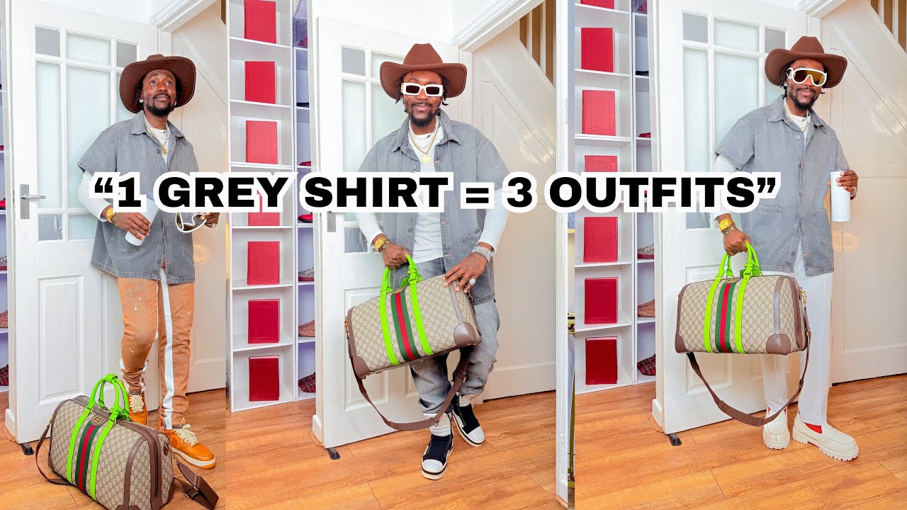 Here are clean, minimal outfits you can build around a simple Oversized Mid Grey Denim Shirt