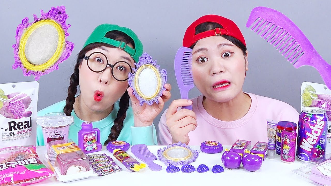 Purple Food Chocolate Jelly Mukbang DONA