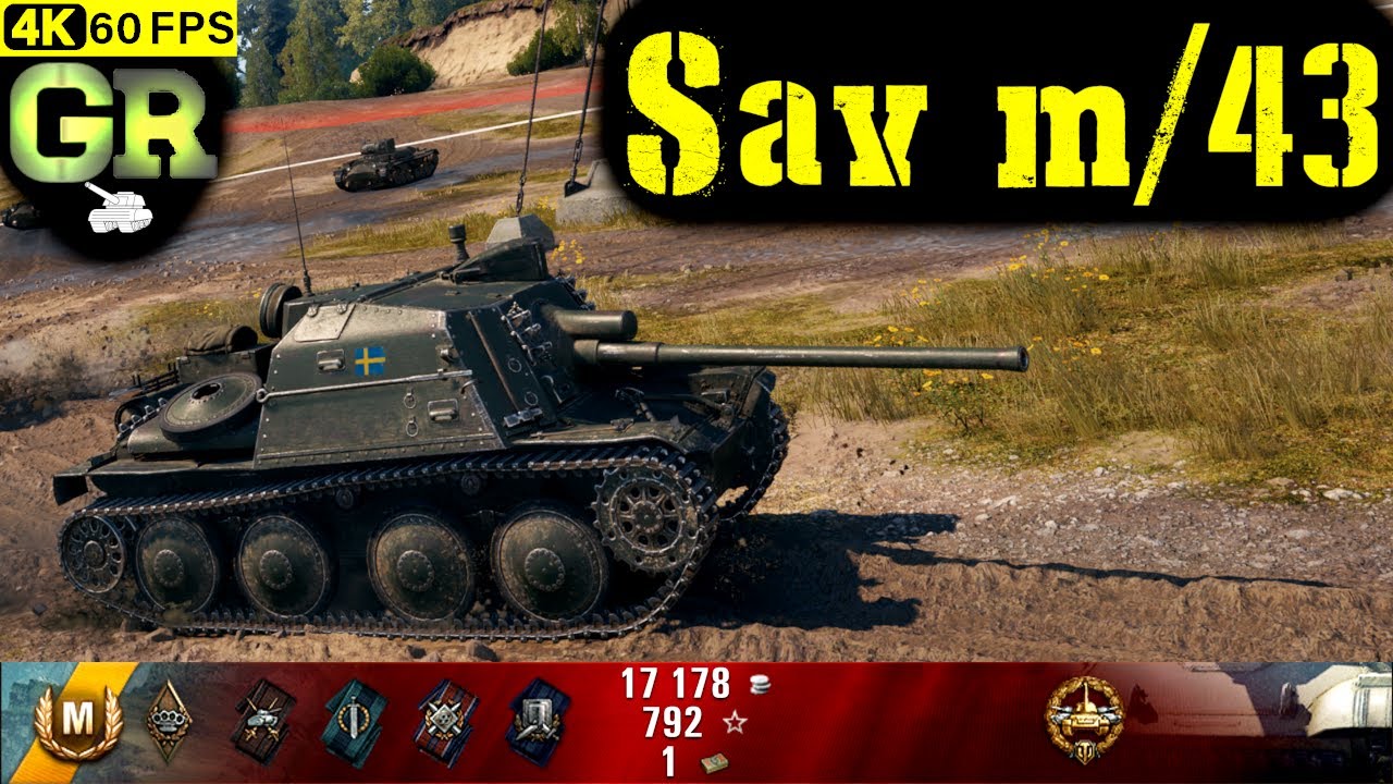 World of Tanks Sav m/43 Replay - 5 Kills 1.7K DMG(Patch 1.4.1)