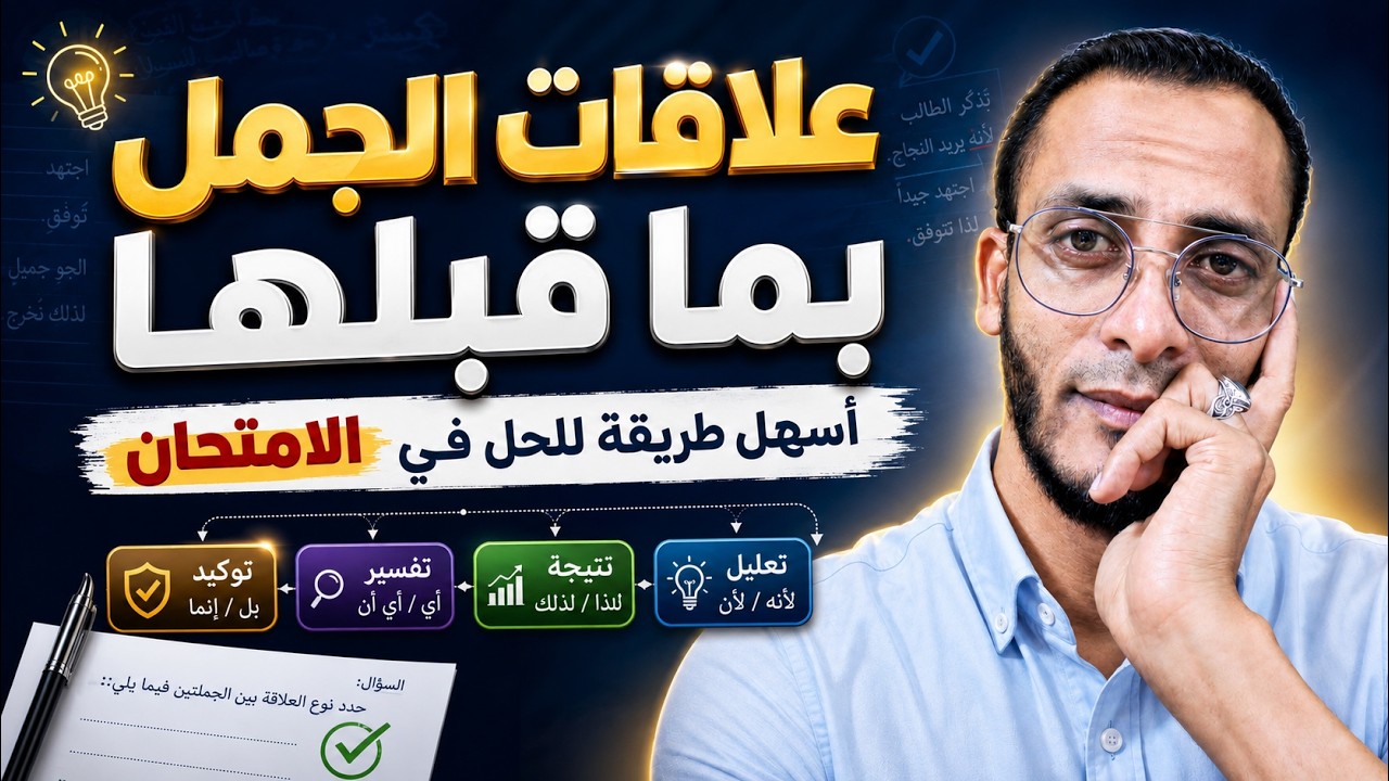 علاقات الجمل بما قبلها (النتيجة - التعليل- الأجمال بعد تفصيل- التفصيل بعد إجمال..)