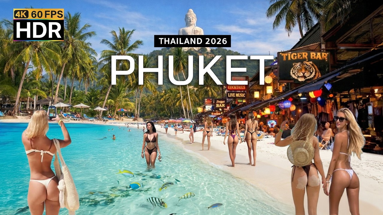 🇹🇭 4K HDR | Пхукет, Таиланд, 2026 | ЛУЧШИЙ красивый остров в мире | Полная пешеходная экскурсия
