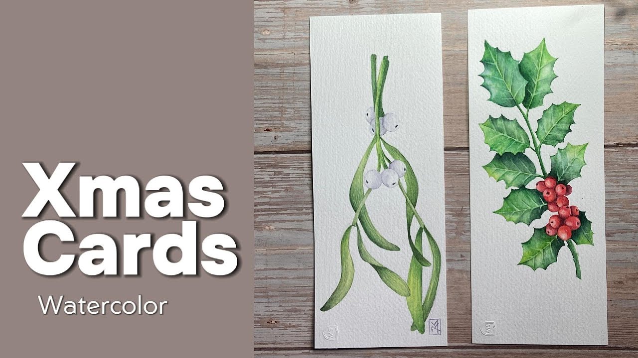 Mistletoe Branch Watercolor - Special Design for PWM Blog