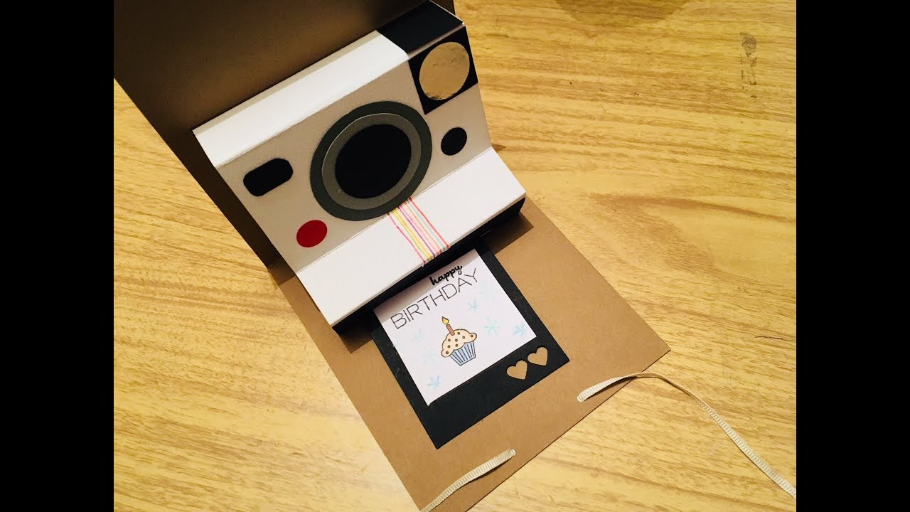DIY: Tarjeta pop up polaroid/ tarjeta cámara instantánea/ cardmaking