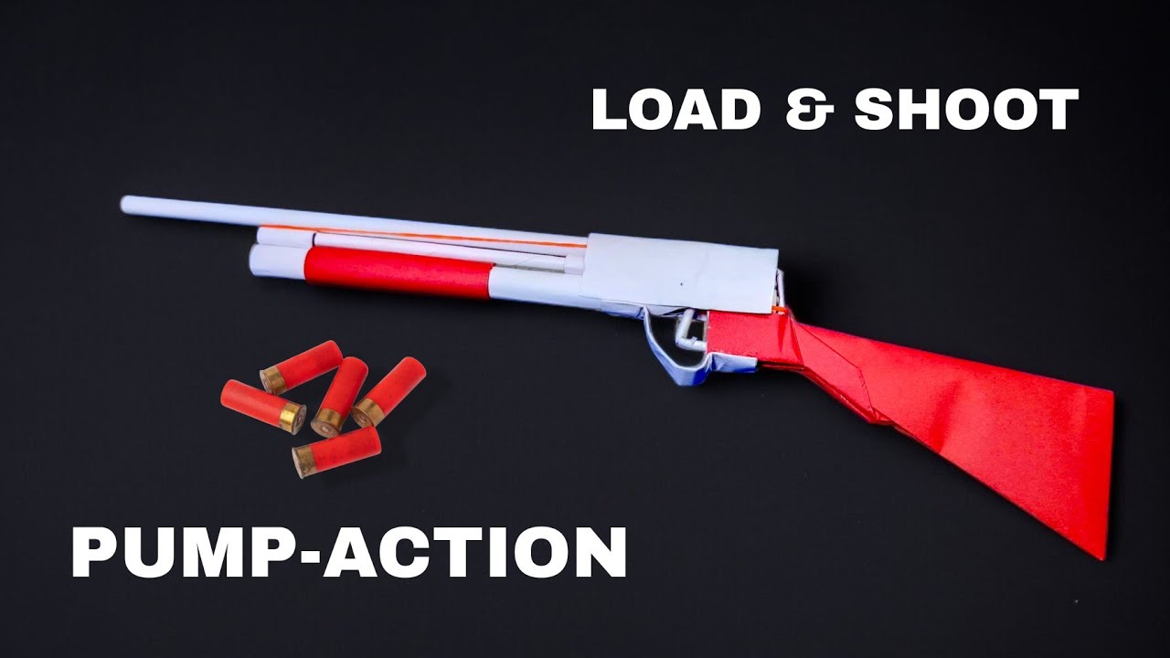 How To Make Paper Shotgun That's Shoot Paper Bullets | Pump Action Shotgun Easy Tutorial |