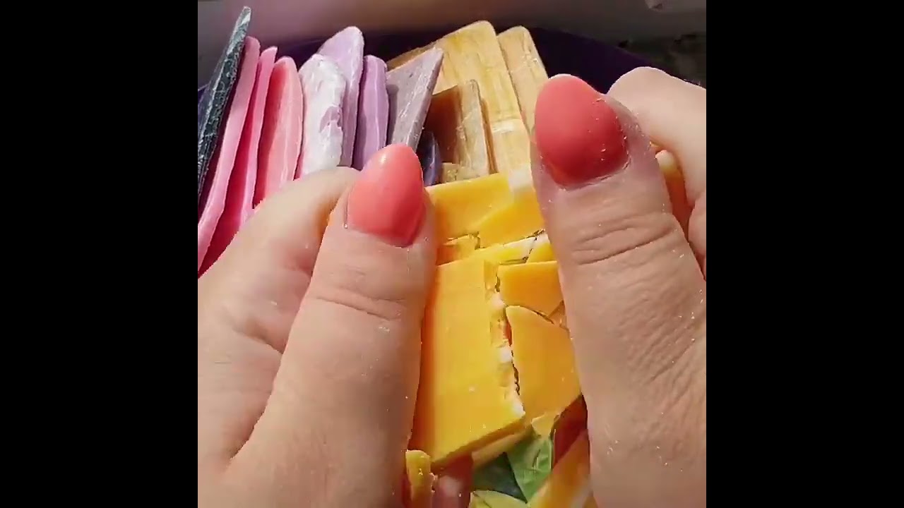 Breaking lots of soap plate very crunchy sounds🫧 #soapcrushing #soapbreaking #crunchy #asmrsoap 