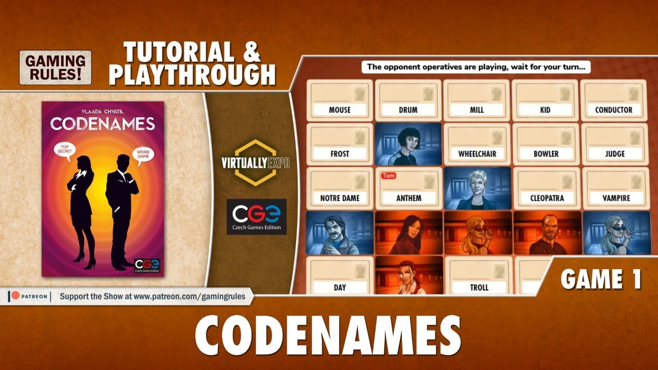 Codenames Online - Playthrough for Virtually Expo - Game 1