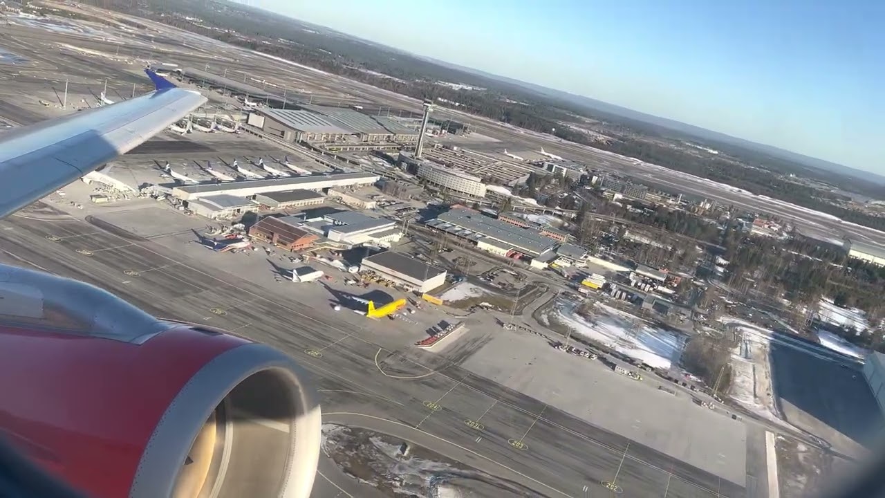 4K | SAS A319 takeoff Oslo airport