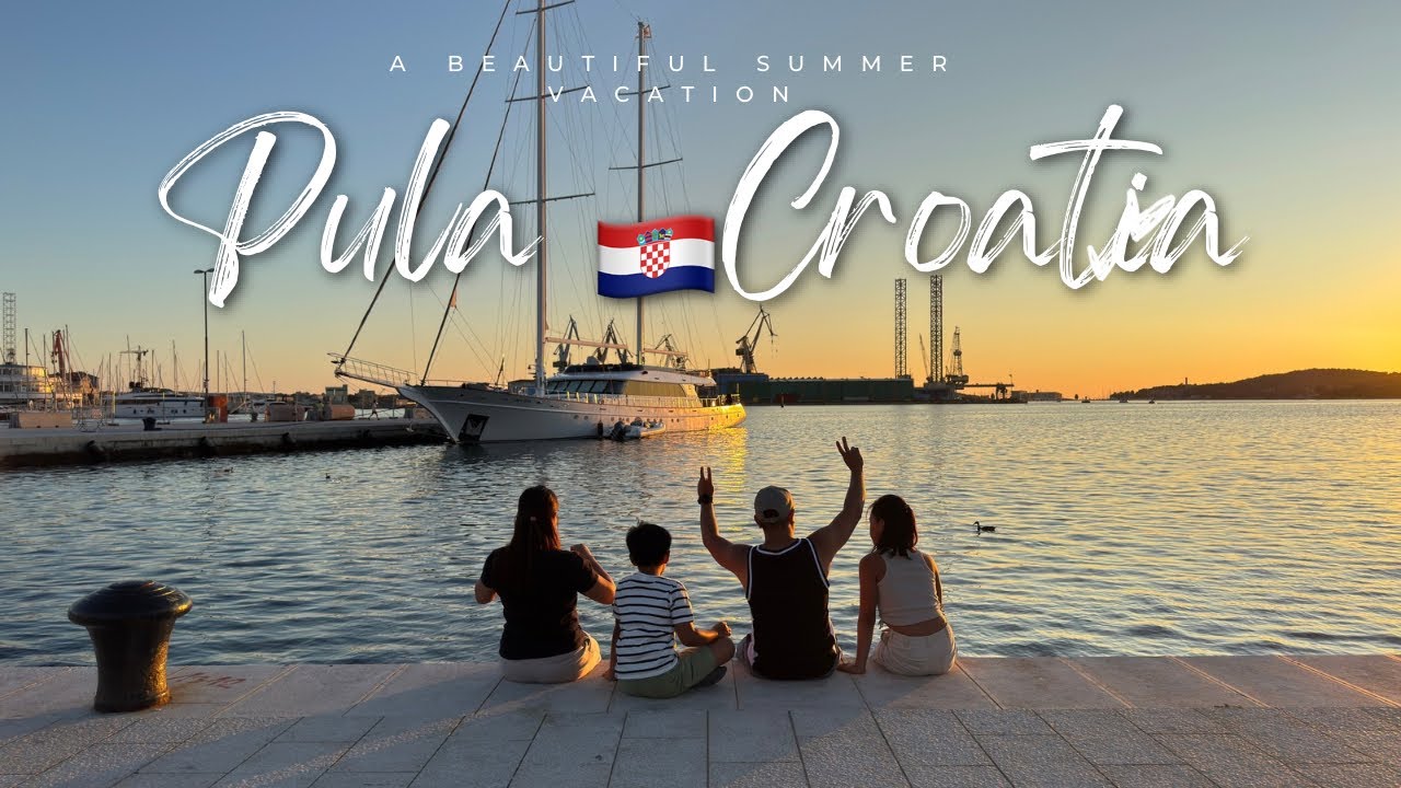 Pula Croatia 2025 Vlog | Part 2 Walking tour in the beautiful Sunset of Gat Rijeka.