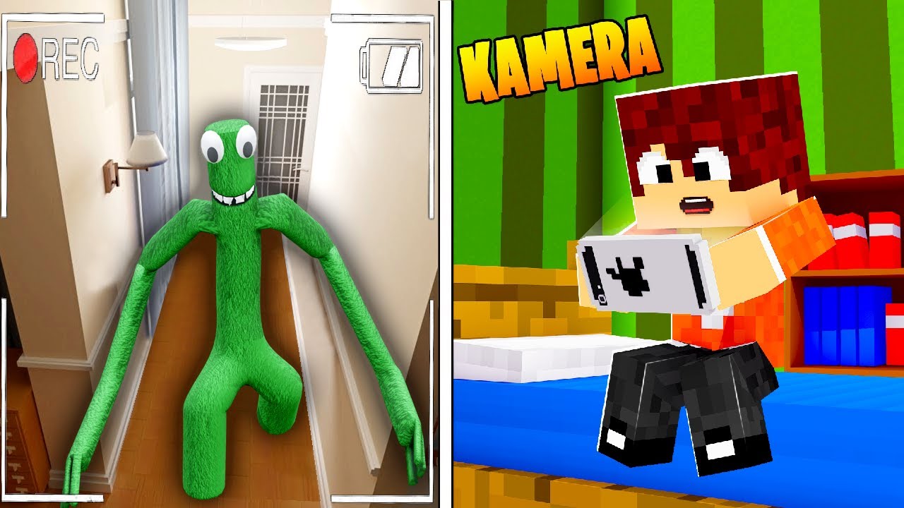 PODGLĄDAMY GREEN Z RAINBOW FRIENDS NA UKRYTYCH KAMERACH w Minecraft!