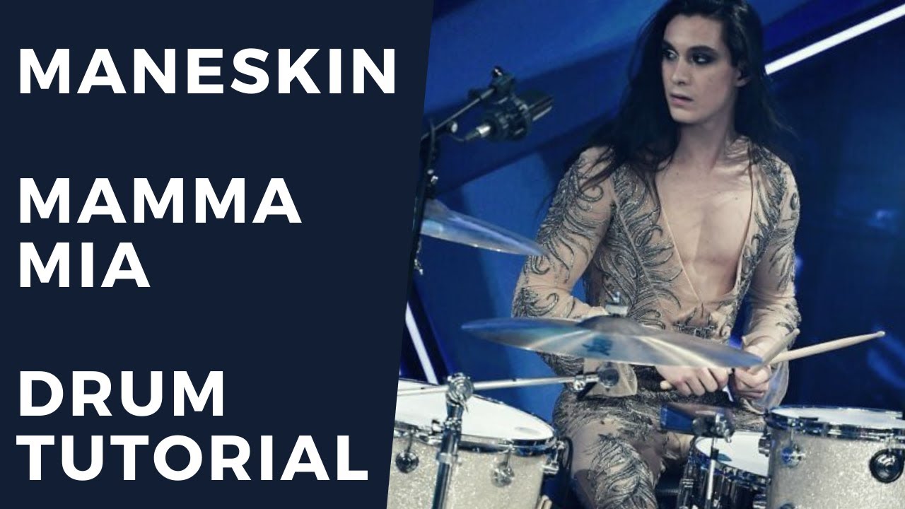 MANESKIN - MAMMA MIA (Drum tutorial + PDF)  - Tocar la batería #87