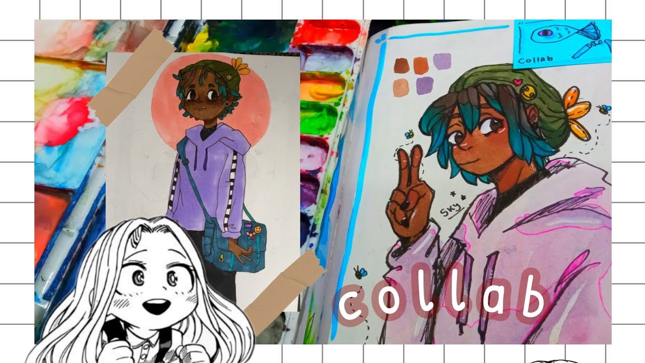 Desenhando uma oc da Yasmib - Collab 🦦🌱