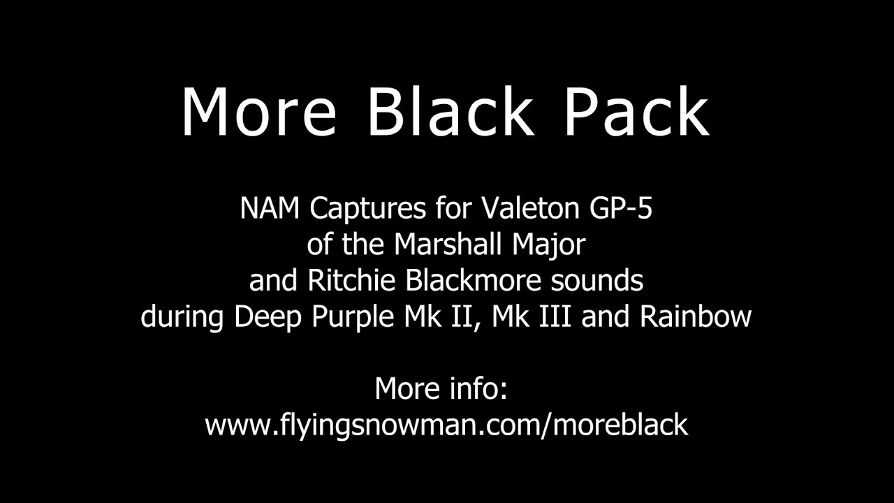 Ritchie Blackmore - More Black Pack (Marshall Major) for the NAM/Valeton GP-5 (Rainbow, Deep Purple)