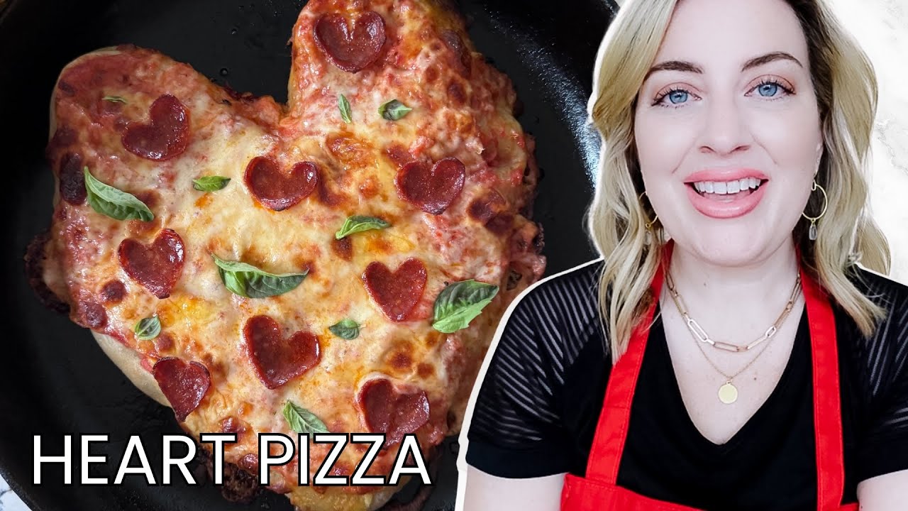 Heart Shaped Pizza for Valentine's Day Dinner