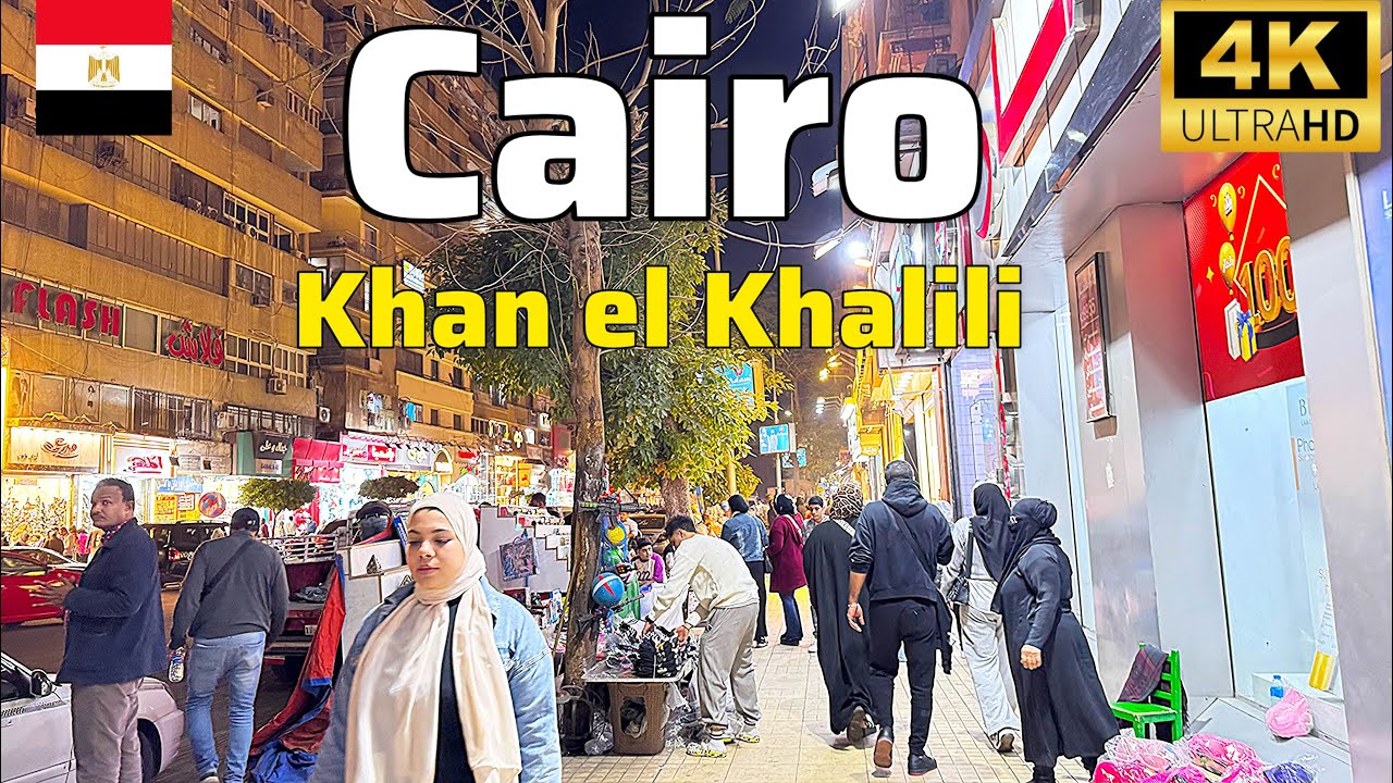 Cairo Egypt, Khan El Khalili walking Tour 4K HDR