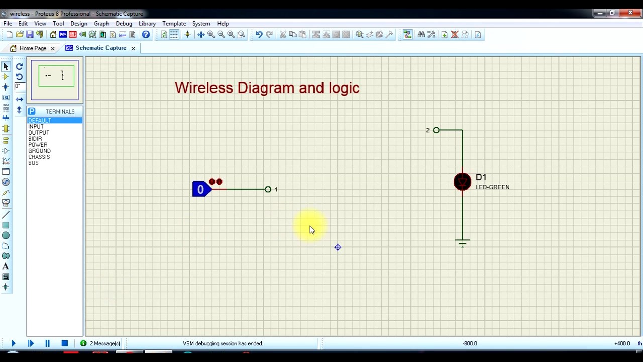 Wireless diagram in Proteus