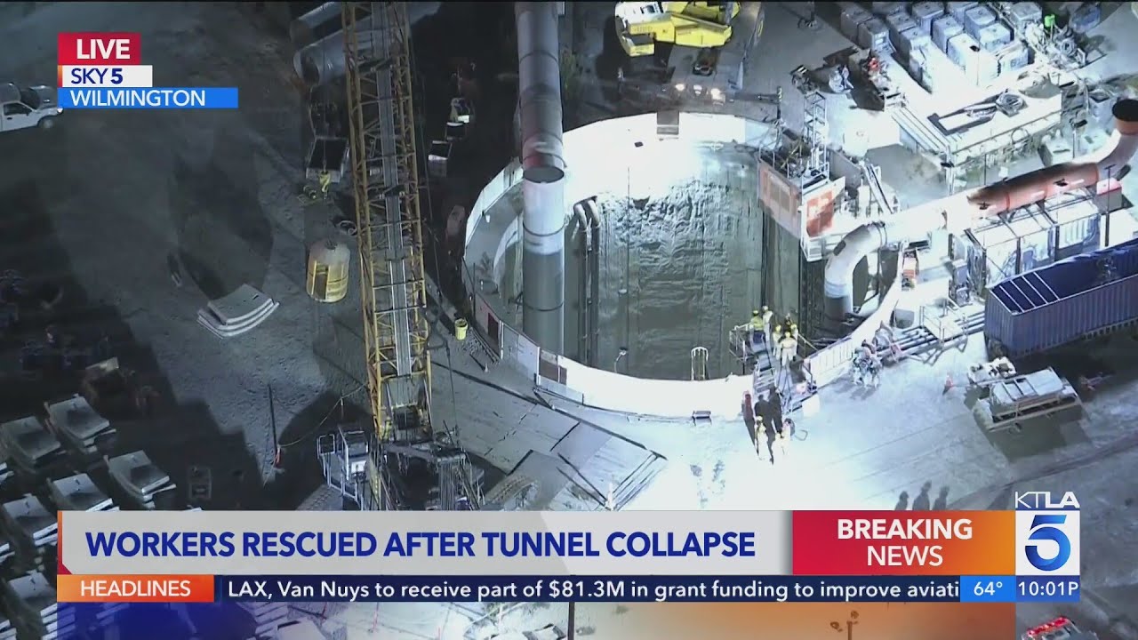 31 workers rescued from collpased tunnel in L.A.