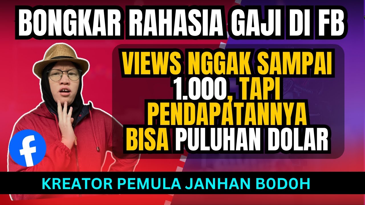 Rahasia Konten FB PRO Tayangan sedikit tapi Dolarnya banyak
