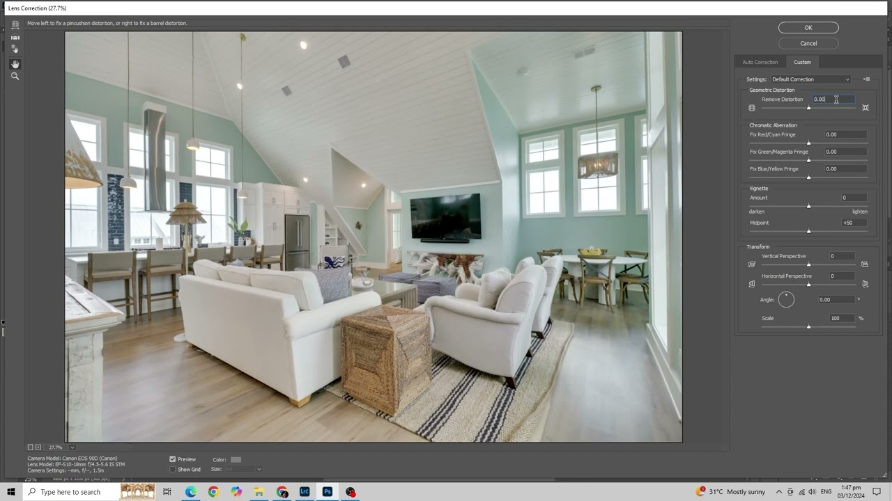 How to Do Lens Correction in Photoshop - Real Estate Photo Editing