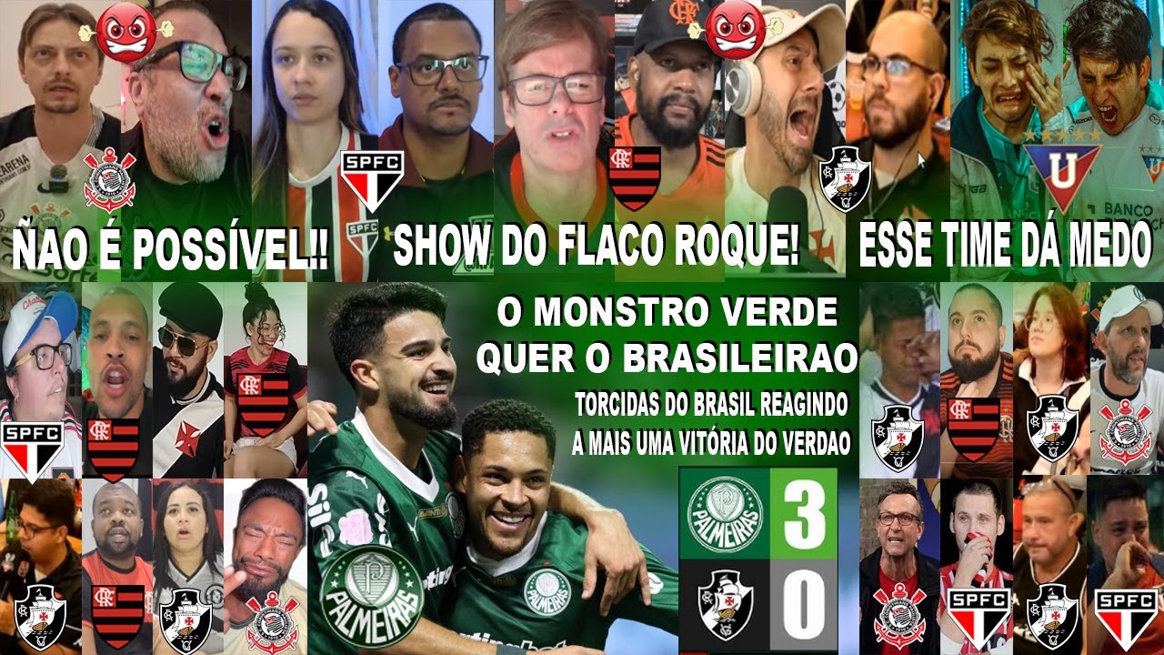 BRAZILIAN FANS BELIEVE PALMEIRAS 3-0 VASCO WITH FLACO ROQUE'S SHOW AND WANT THE BRAZILIAN CHAMPIO...