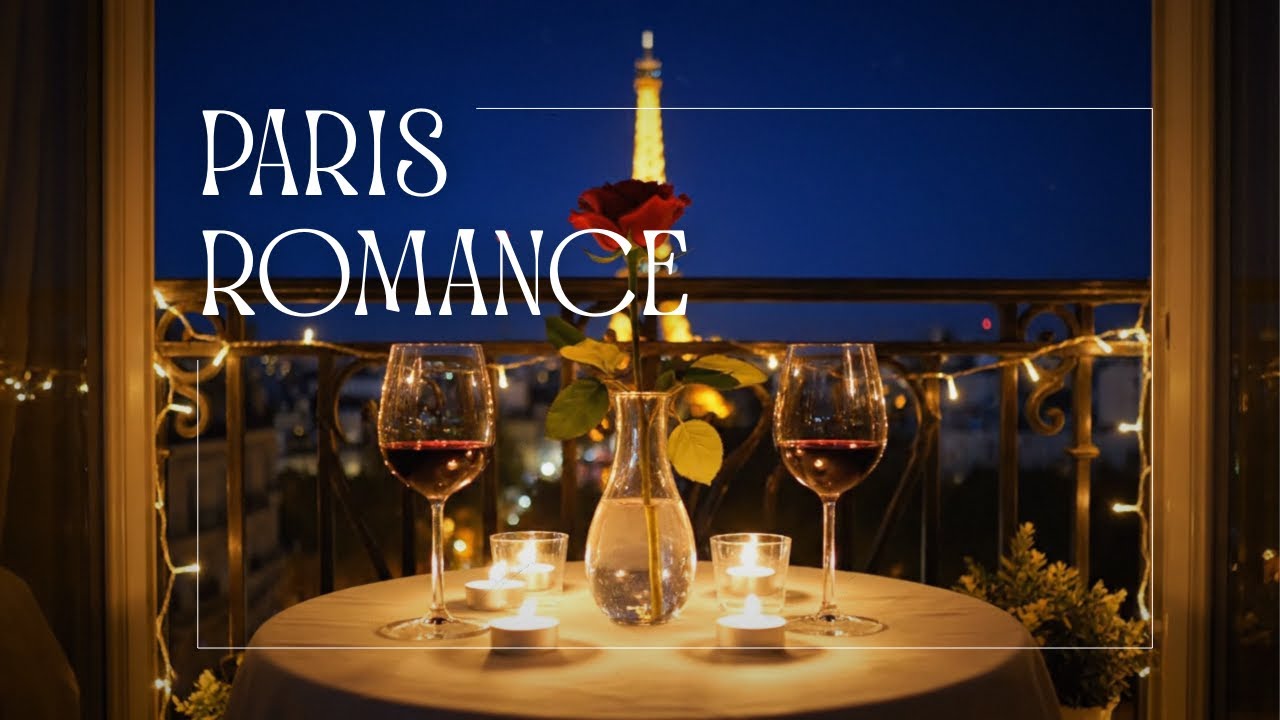 Paris Valentine Balcony💕Candlelight & Night City Ambience | 2 Hours of Cozy Romance (No Music) | 4K