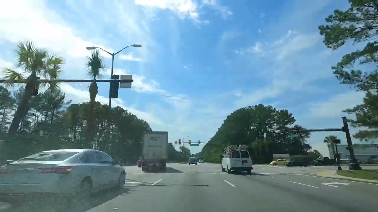 Timelapsed Sunny Day Drive In The Lowcountry [Rock Music]