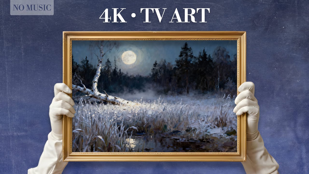 Moonlit Forest Clearing | Vintage Oil Painting 4K | Frame TV Art Screensaver | No Music 2 Hours
