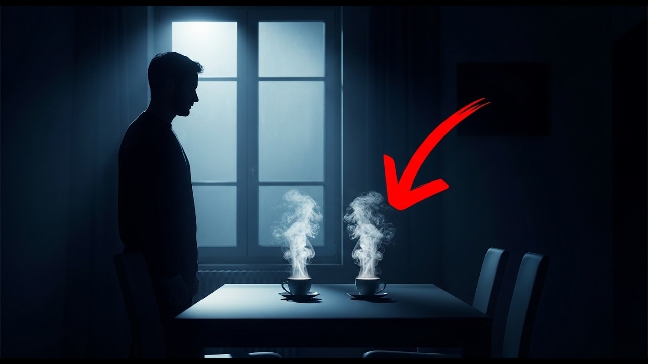 IL RENTRAIT CHEZ LUI. DEUX TASSES DE CAFÉ L'ATTENDAIENT. IL VIVAIT SEUL