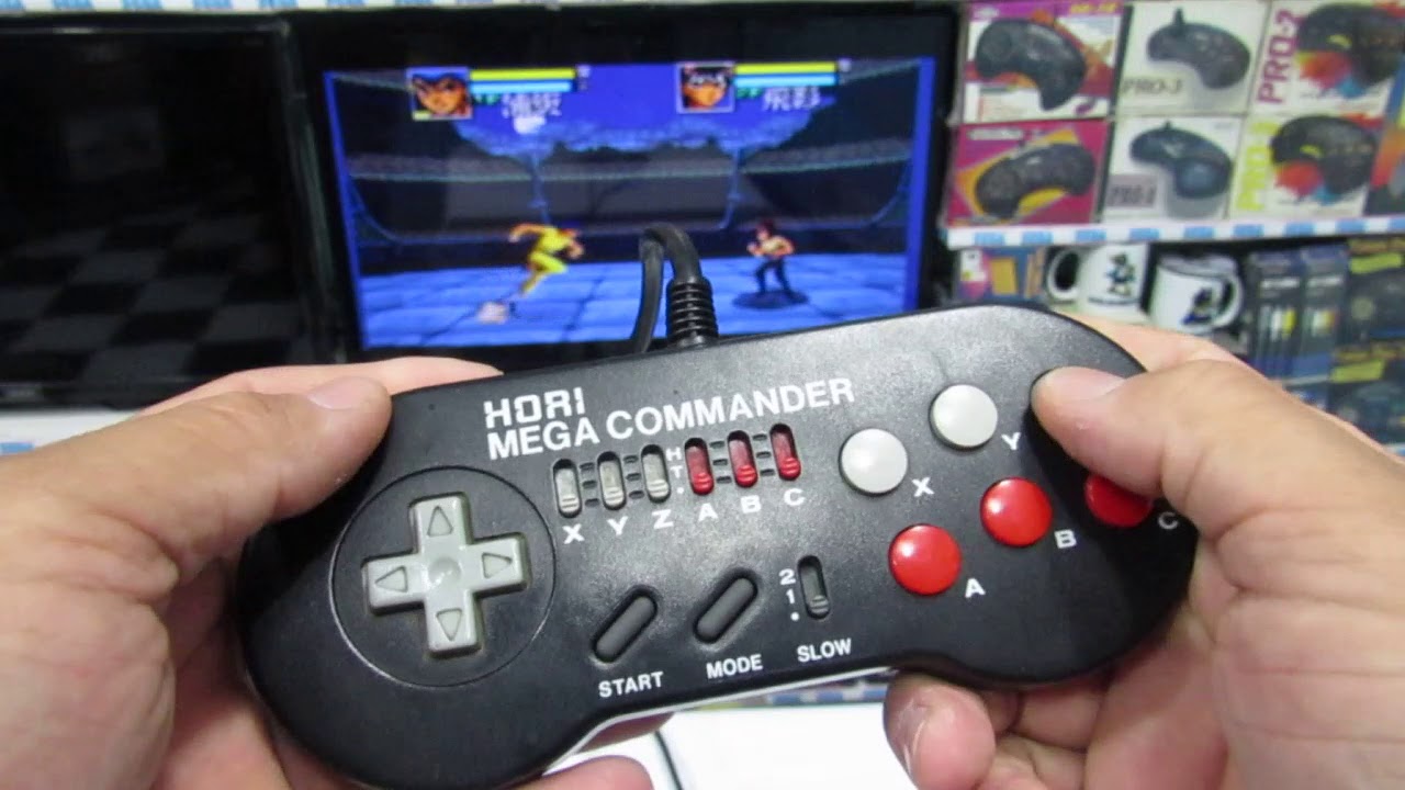 Controle de Super Nintendo p/ Mega drive Hori MEGA Commander !