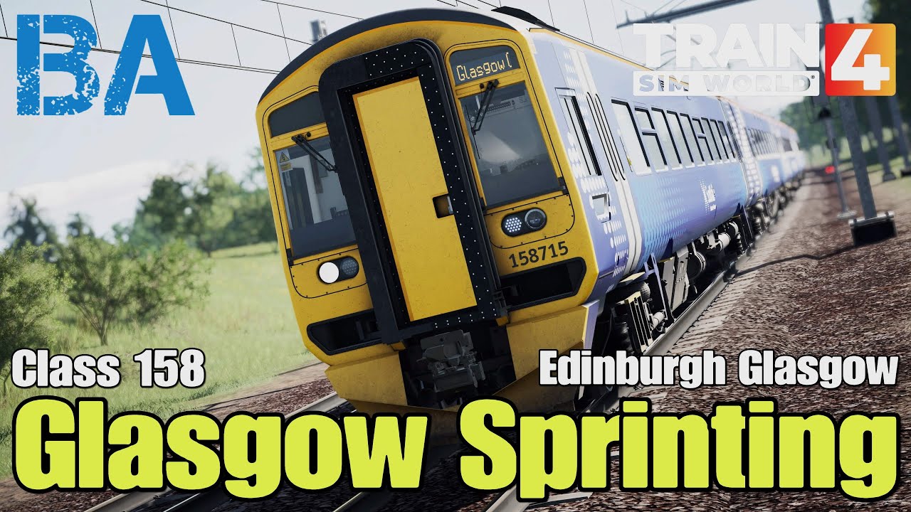 Glasgow Sprinting - ScotRail Class 158 - Skyhook Games - Edinburgh Glasgow - Train Sim World 4