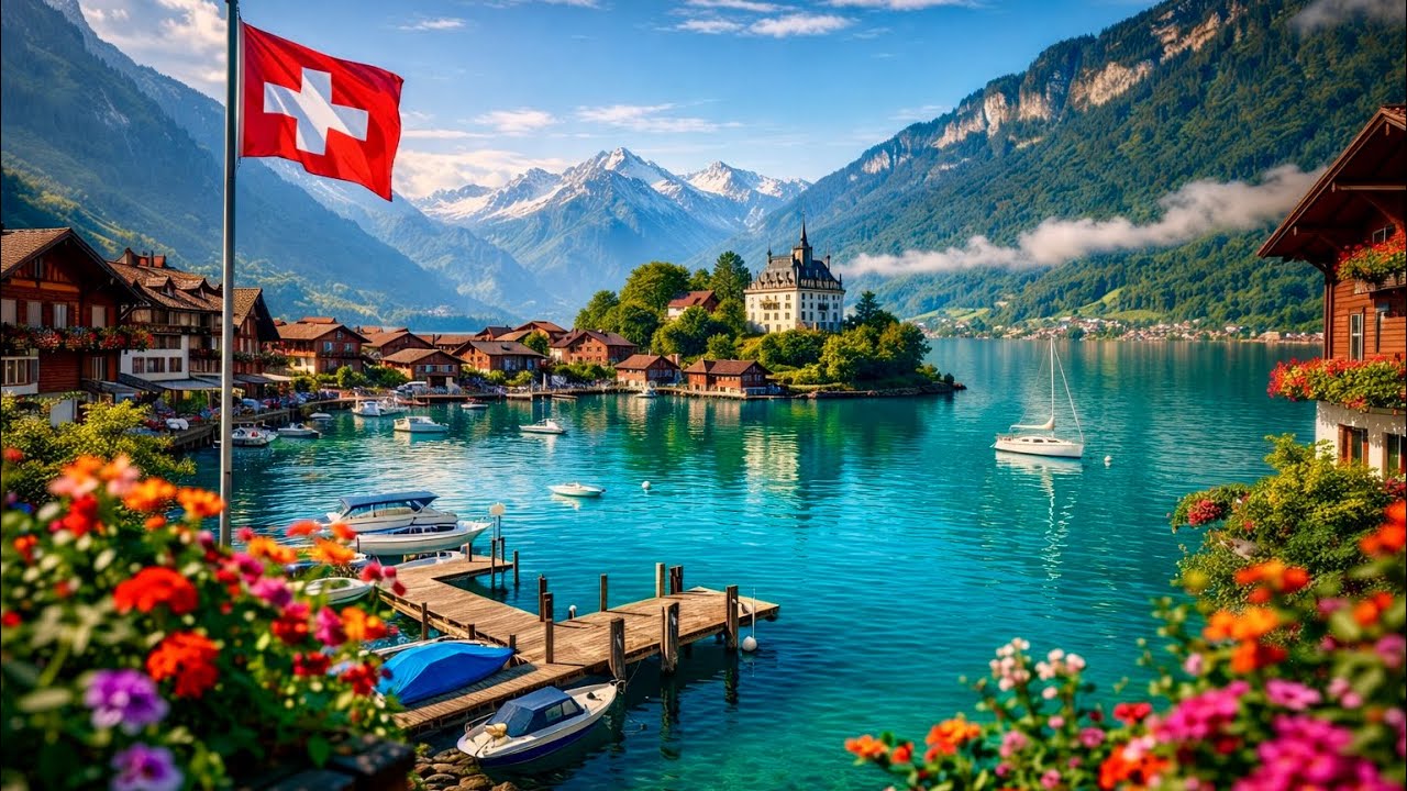 PARADISE Villages in Switzerland 4K 🇨🇭 Iseltwald Walking Tour