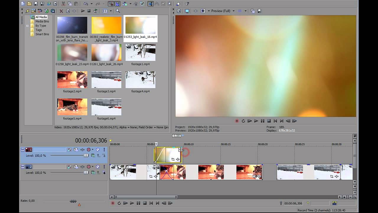 How to: use Light Leaks / Overlays (Sony Vegas Pro)