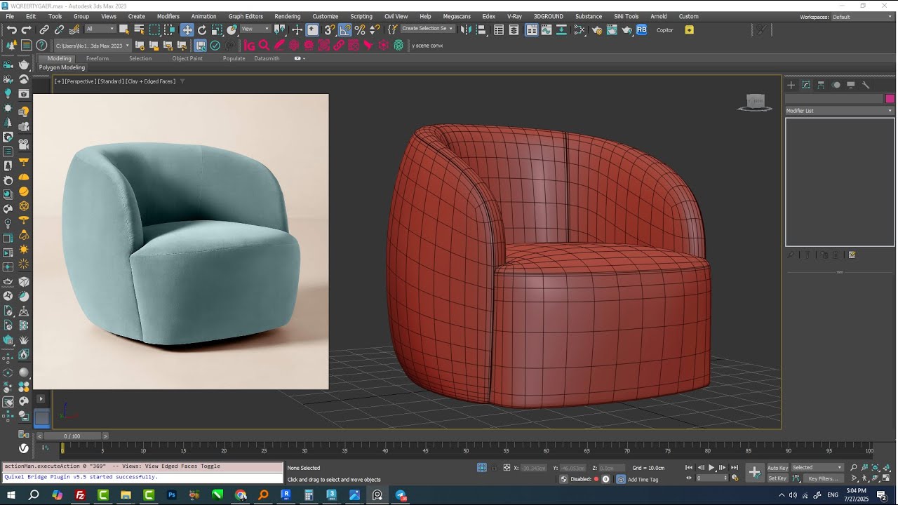 Modeling Gwyneth Swivel Chair in 3ds Max | Editable Poly + Shell + Open Subdiv Workflow