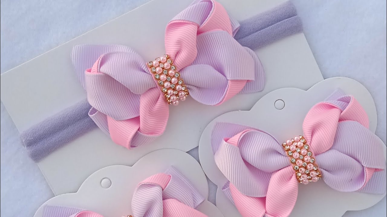 laço jessie lilás com rosa na fita 05 🎀 22mm