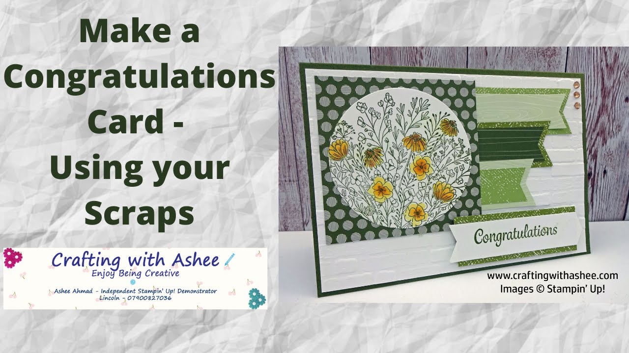 Make a Congratulations Card - Using your Scraps - Hand-Drawn Blooms - Stampin' Up! - Banner Punch