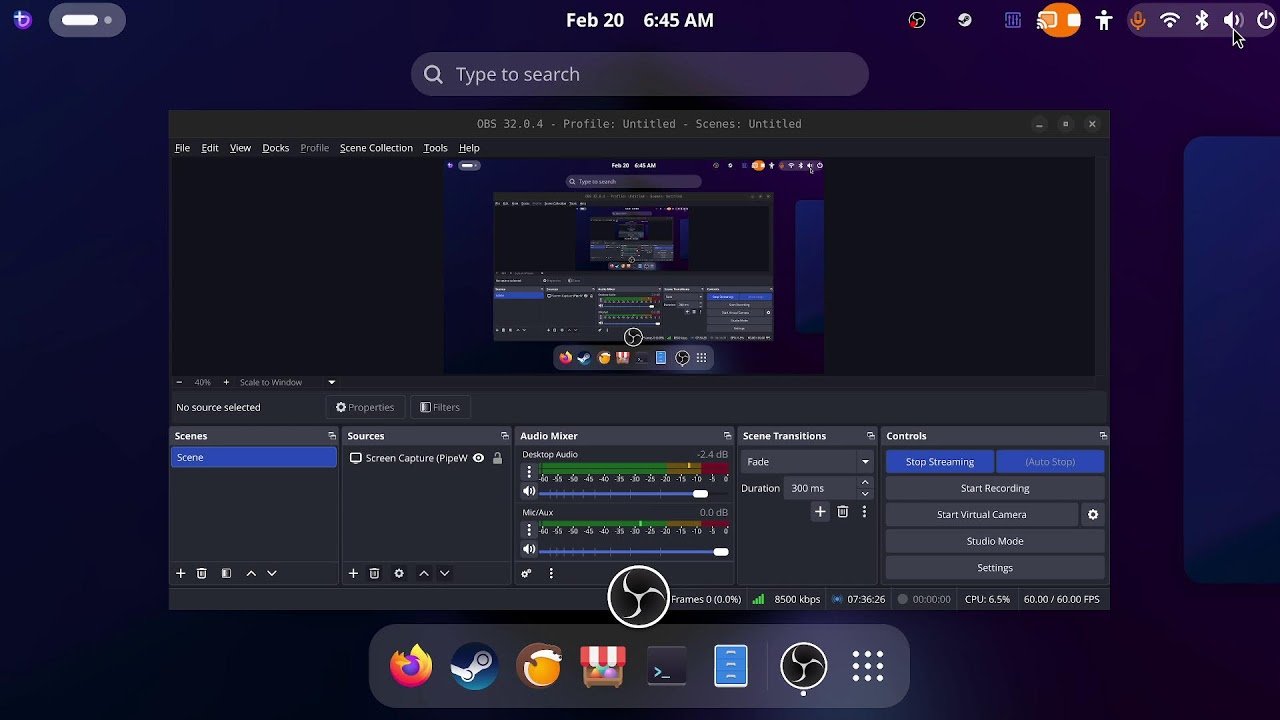 My Broadcast, OBS running on Bazite Linux. PC gaming Fallout 4, mods.