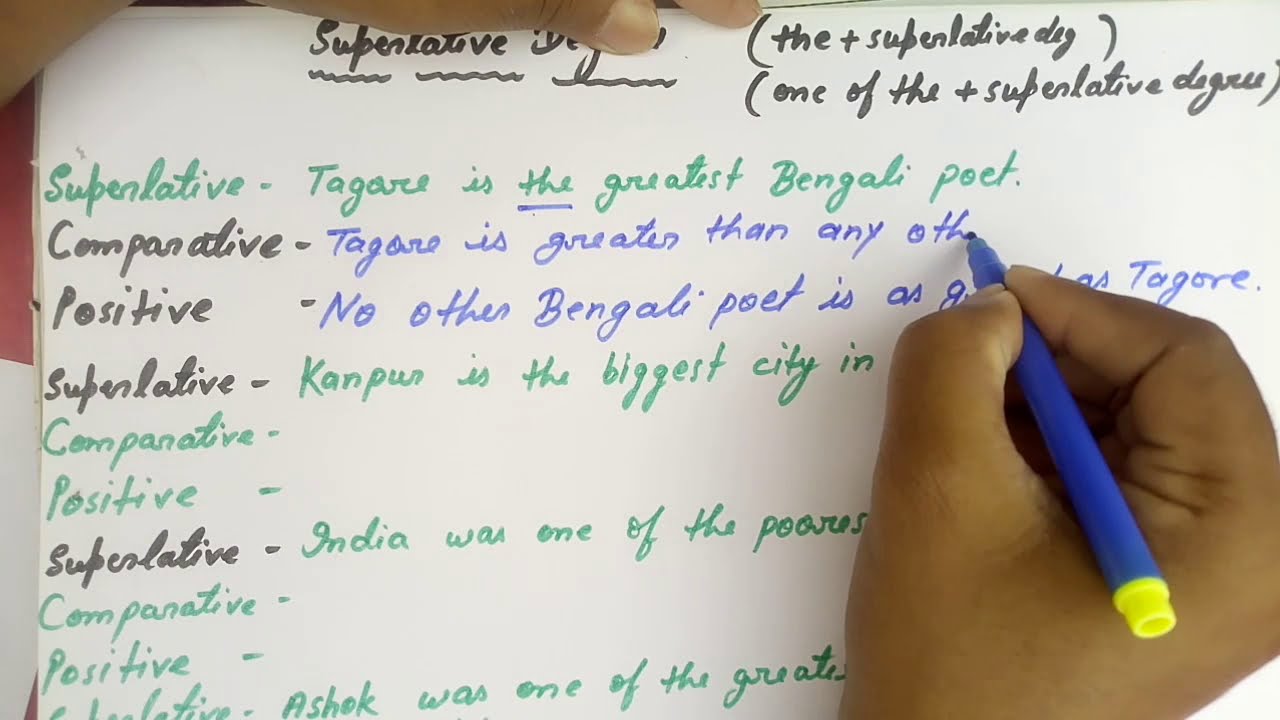 Interchange of Degree of Comparison (Positive Comparative Superlative)