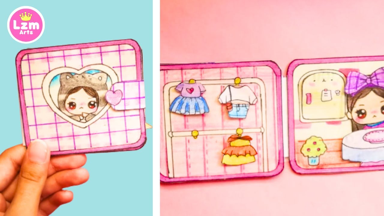 MINI PAPER DOLLHOUSE AND DRESSES