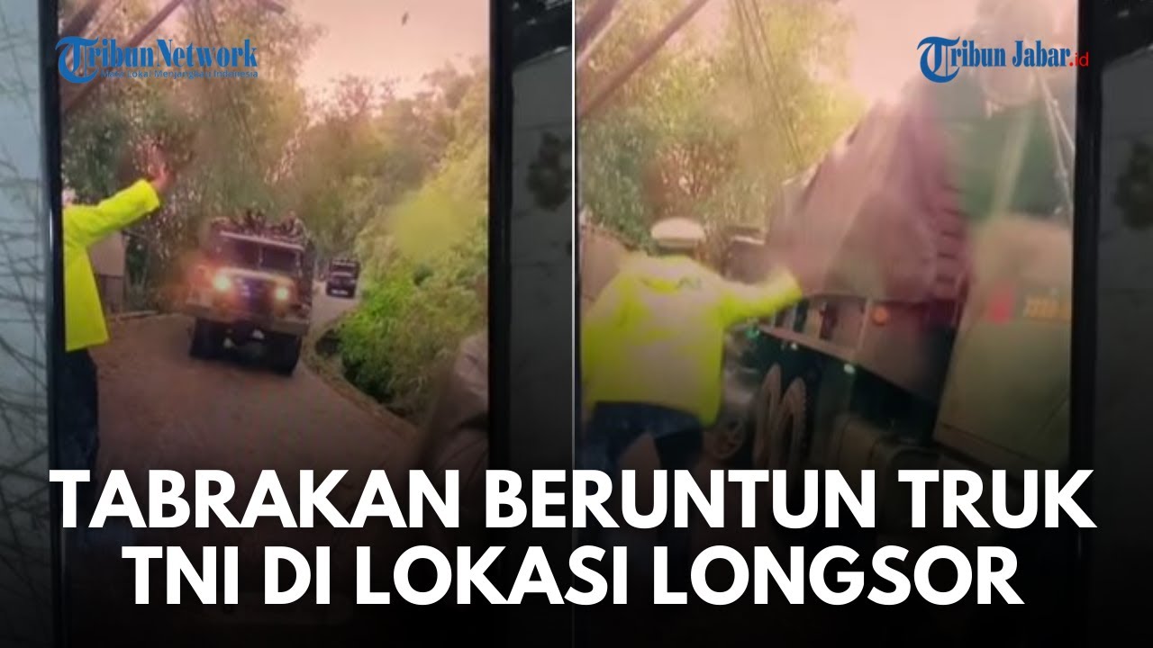 DETIK-DETIK! Dua Polisi Jadi Korban Tabrakan Beruntun Truk TNI Saat Menuju Lokasi Longsor KBB