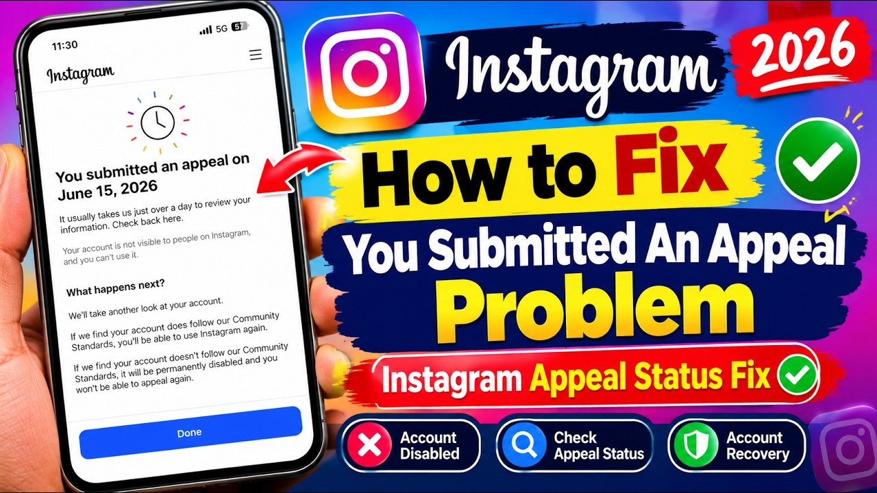 How to Fix &ldquo;You Submitted an Appeal&rdquo; Instagram Problem 2026 | Instagram Appeal Status Fix