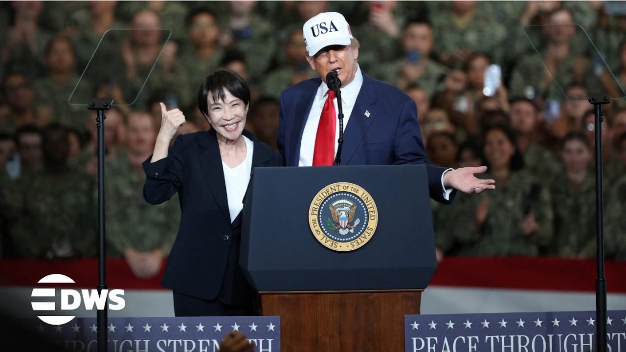 HISTORIC MOMENT: President Trump & PM Takaichi Address U.S. & Japan Forces at U.S. Naval Base | AC1E