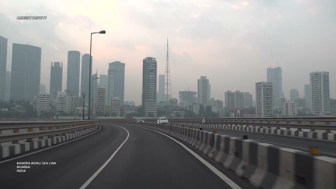DRIVING MUMBIA INDIA 4K - BANDRA WORLI SEA LINK - AMBIENT DRIVE TV