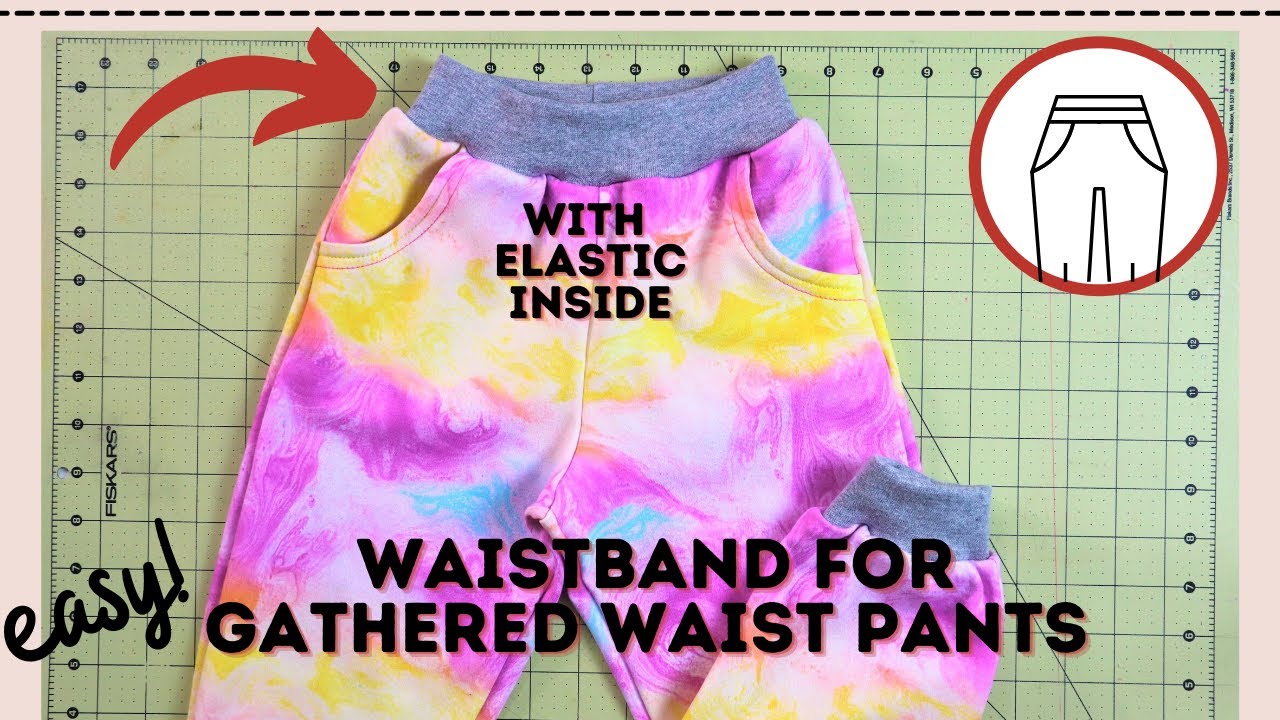 HOW TO draft and sew a waistband for gathered waist pants