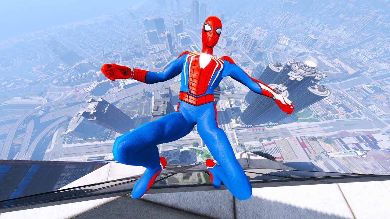 GTA 5 SPIDER-MAN CRAZY JUMPS/FALLS #04 (Euphoria Physics)
