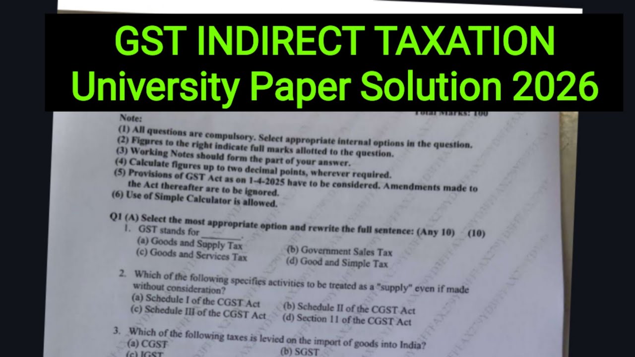 15april|Gst Indirect Taxation sem6|2026 Mumbai Exam University Solution|Economic Tybcom sem6|Ark sir