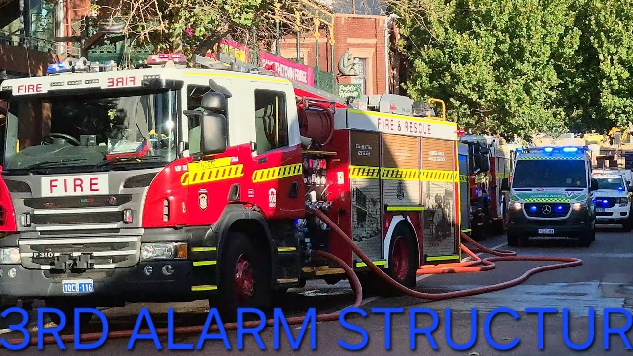 3RD ALARM STRUCTURE FIRE IN PERTH CITY | POLICE, FIRE, AMBULANCE RESPONSE